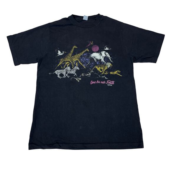 Re/Done 80s Oversized Care For Our Earth Tee Shirt Women's Small - Picture 1 of 10